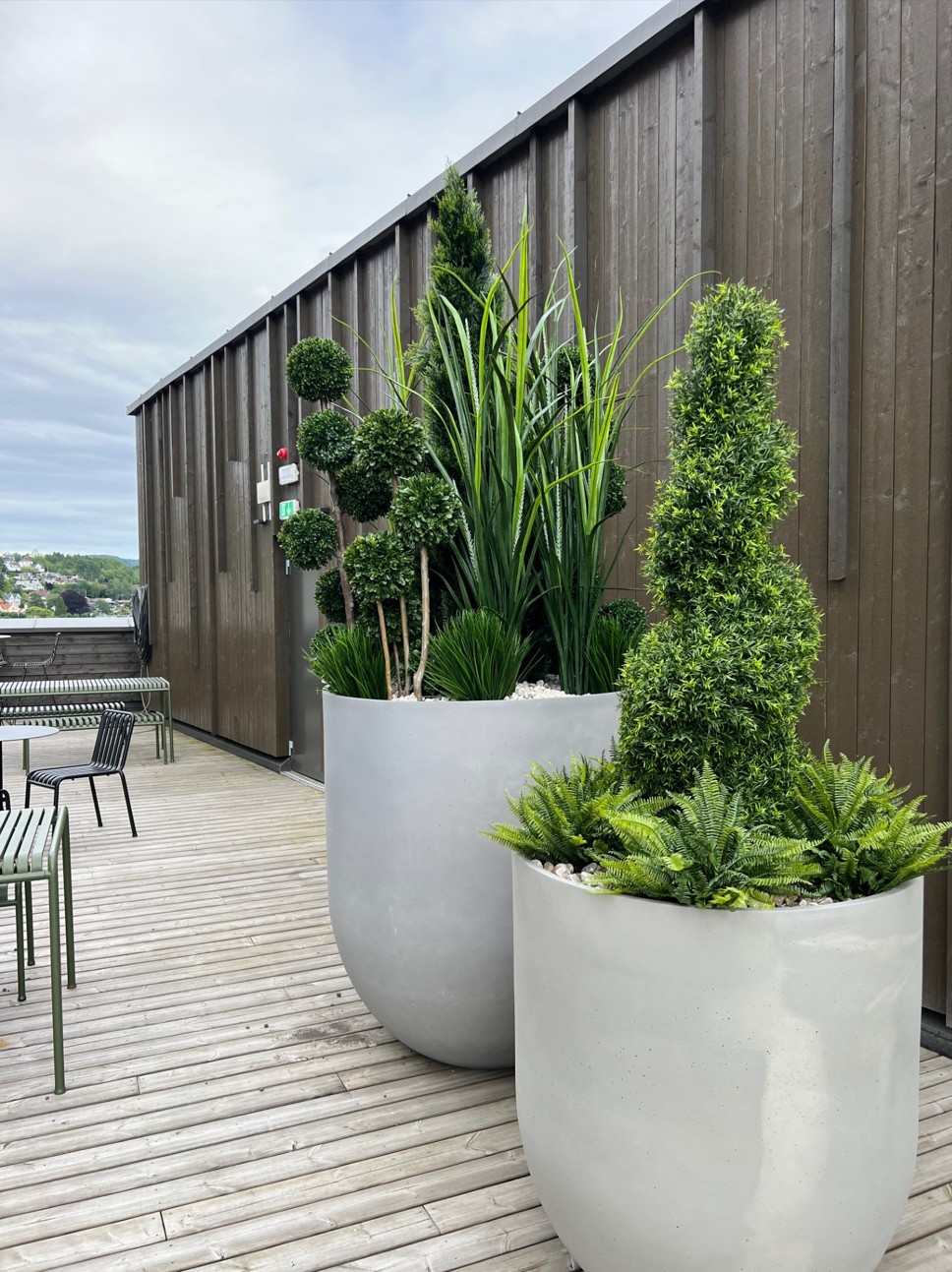 Kunstige uteplanter takterrasse UV-behandlet