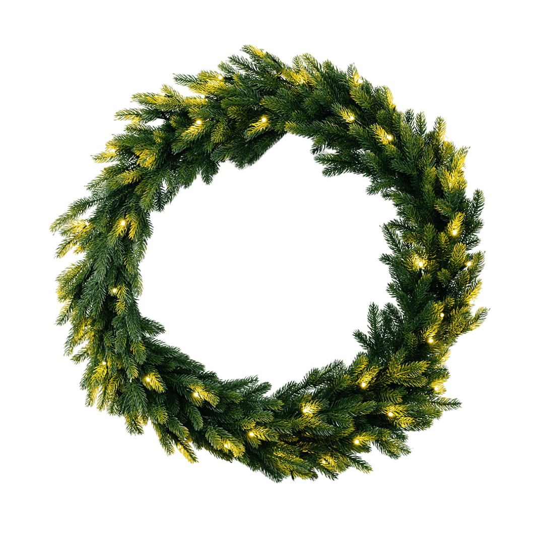 Kunstig krans med lys