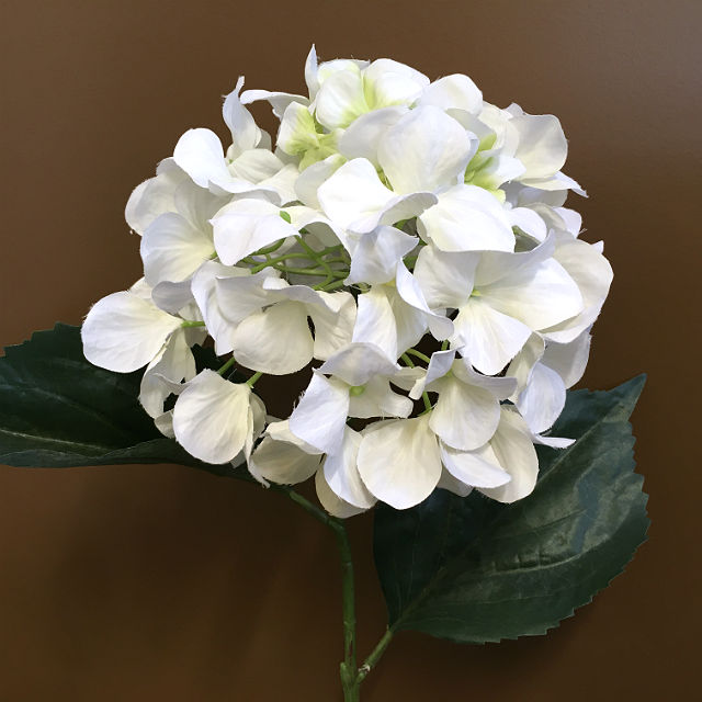 Kunstig hortensia flame hvit 65cm