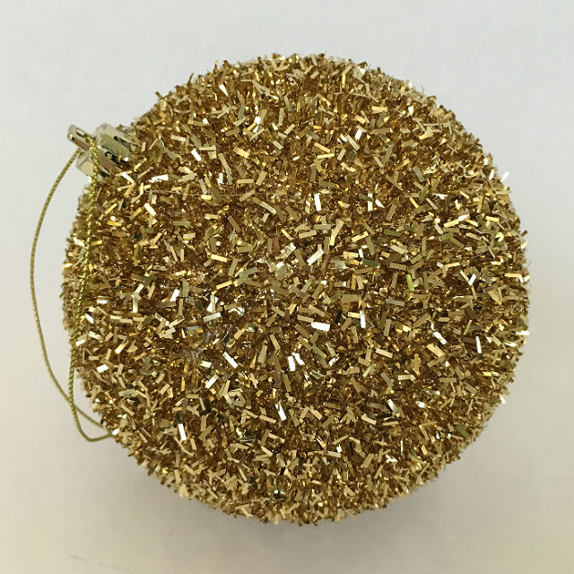 Julekule konfetti gull m/tråd Ø10cm *SALG