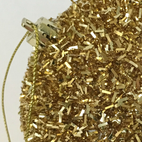 Julekule konfetti gull m/tråd Ø10cm *SALG