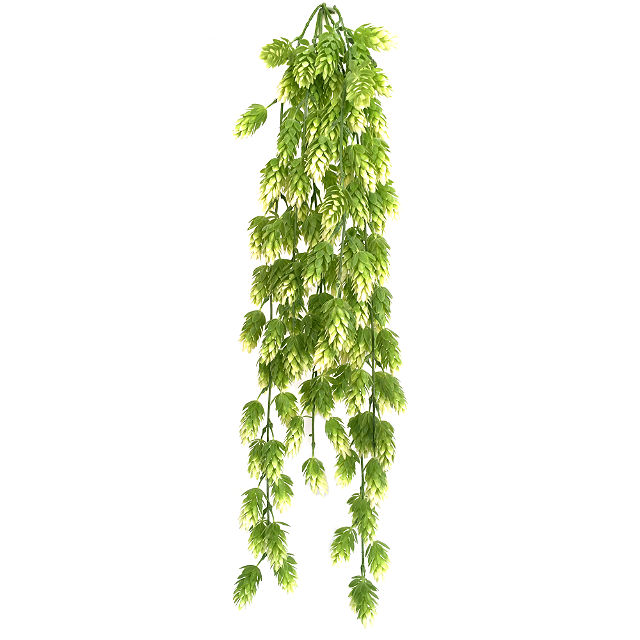 Kunstig humle hengeplante hvit/grønn L71cm u/potte