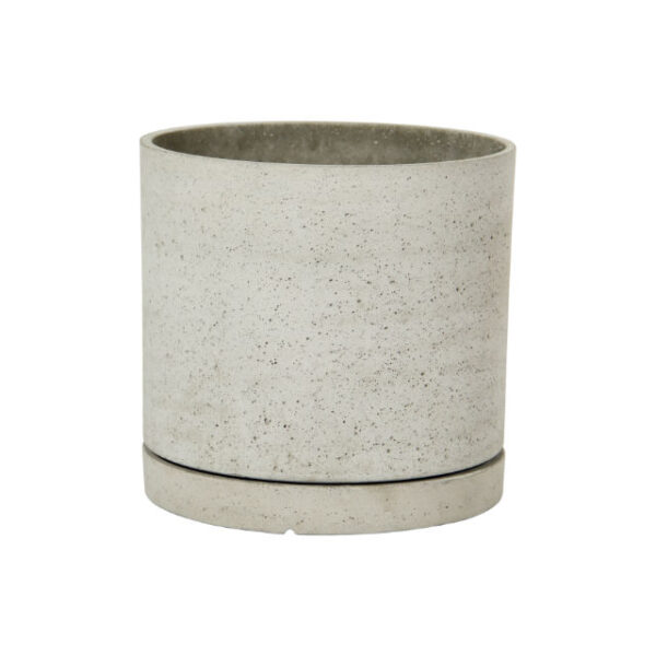 Potte rund m/fat cement natur Ø35xH35cm