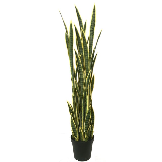 Kunstig sanseveria plante gul/grønn H165cm