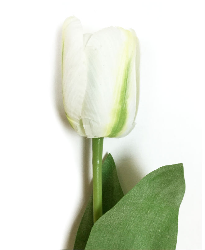 Kunstig tulipan hvit/grønn 47cm *SALG
