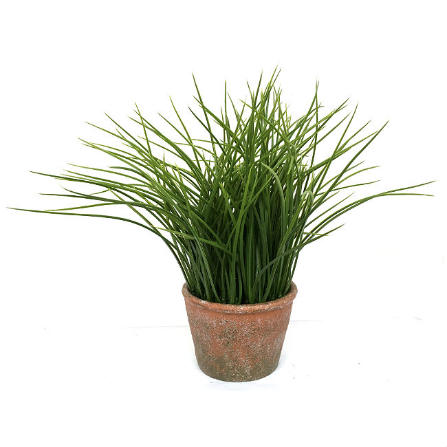 Kunstig gress plante grønn H28cm m/potte *SALG