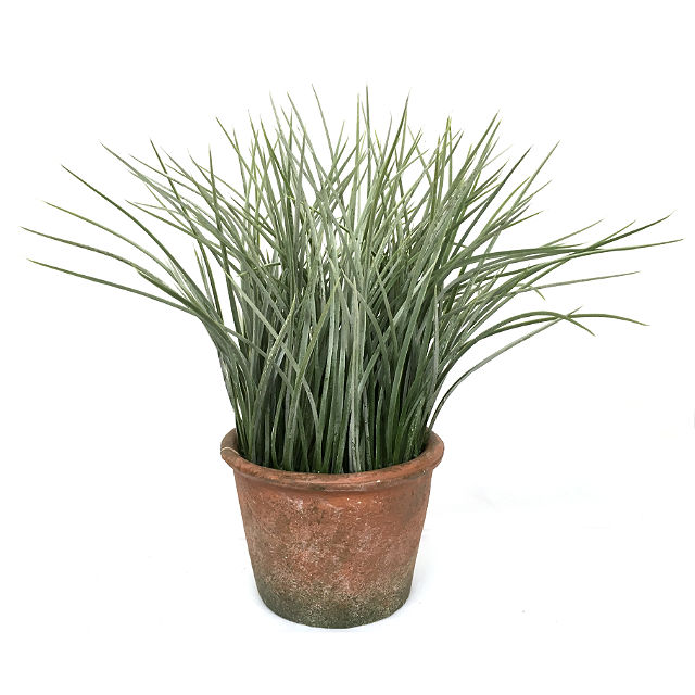 Kunstig gress plante støvgrønn H29cm m/potte