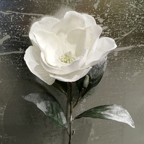 Kunstig magnolia m/snø hvit 74cm*SALG -50%