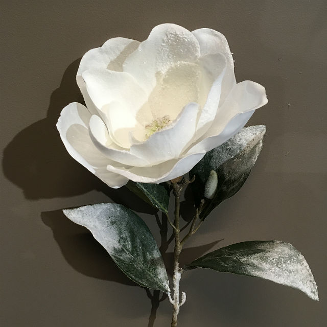 Kunstig magnolia m/snø hvit 74cm*SALG -50%