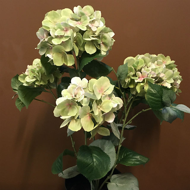 Kunstig hortensia plante grønn H76cm