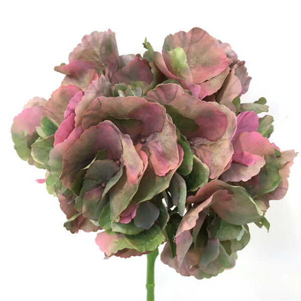 Kunstig hortensia lux psykedelisk støvrosa 90cm