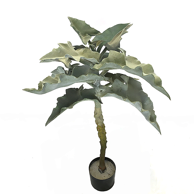 Kunstig alocasia plante på stamme støvet H90cm