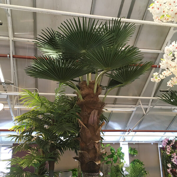 Kunstig palme vifte rett UTE H350cm m/monteringsplate