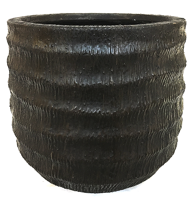 Potte palm round ficonstone brunsort Ø40xH36cm